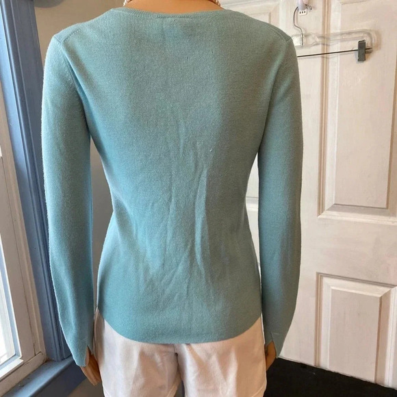 Ann Taylor Loft Cashmere Merino Wool Blend V Neck Sweater Women Size S Stretch - Picture 5 of 8